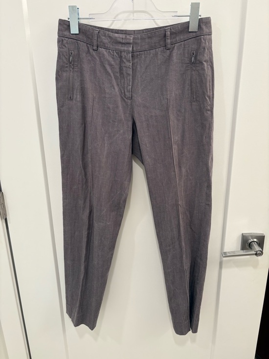 Akris Punto Pants - Akris Punto Minimalist Grey Cotton Viscose Pintuck Cropped Pants Size 6
